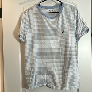 Nautica stripped logo tee large